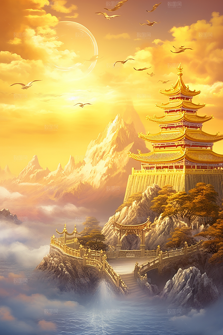金色神话建筑天宫高清原画