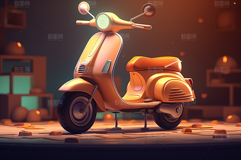 精致小摩托模型光感模型