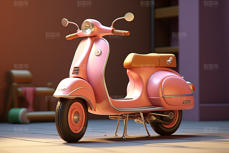 精致小摩托C4D创意模型