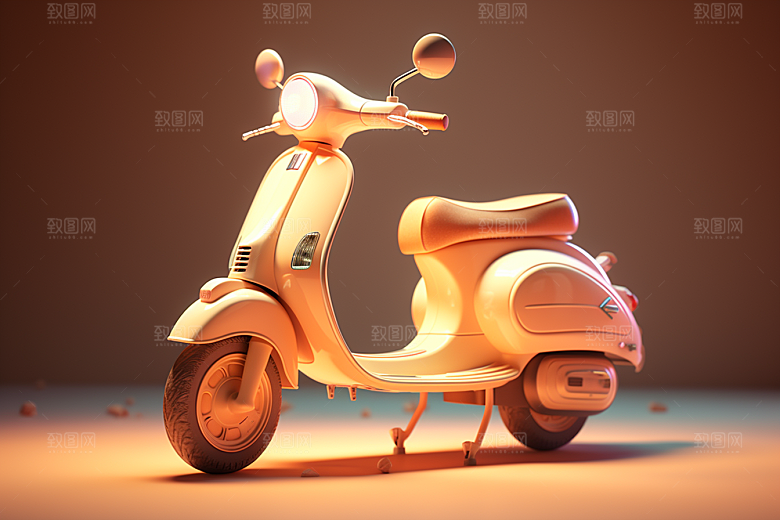 精致小摩托交通工具3D模型