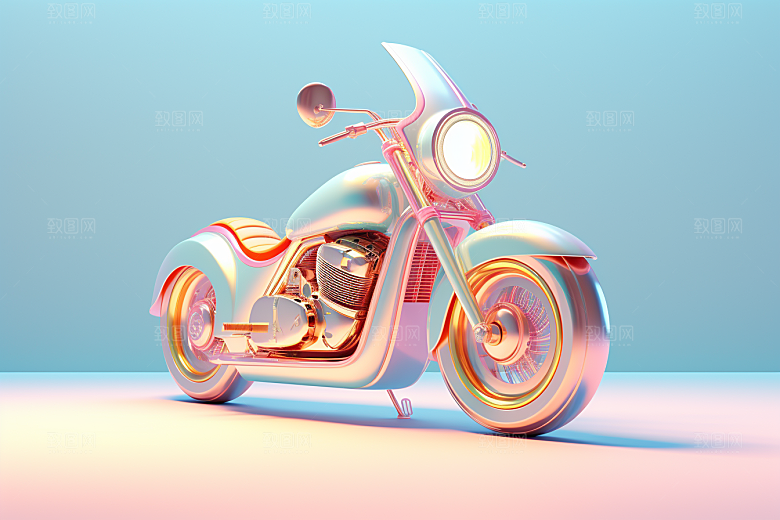 精致小摩托C4D光感模型