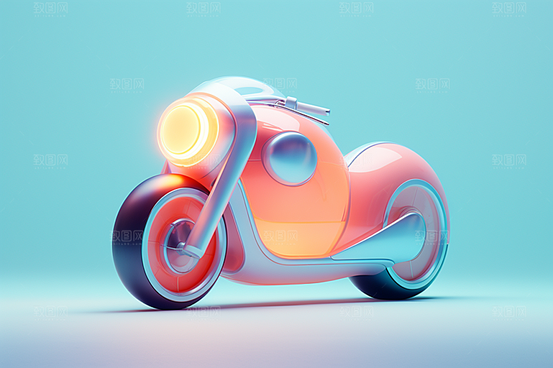 精致小摩托3D创意模型