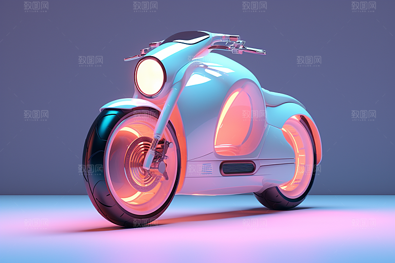 精致小摩托C4D交通工具模型