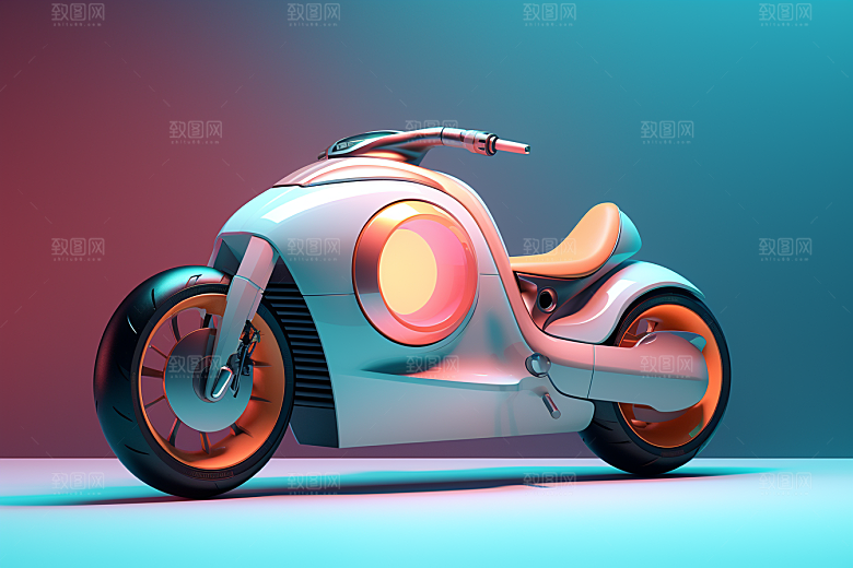 精致小摩托光感C4D模型