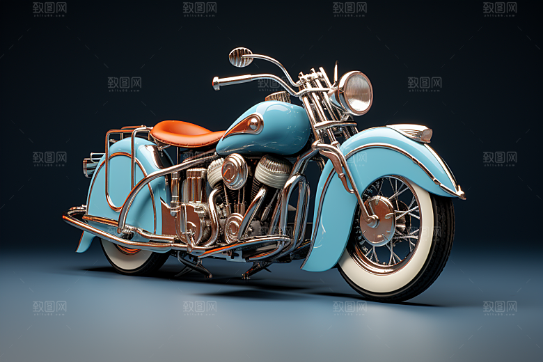 精致小摩托光感3D模型