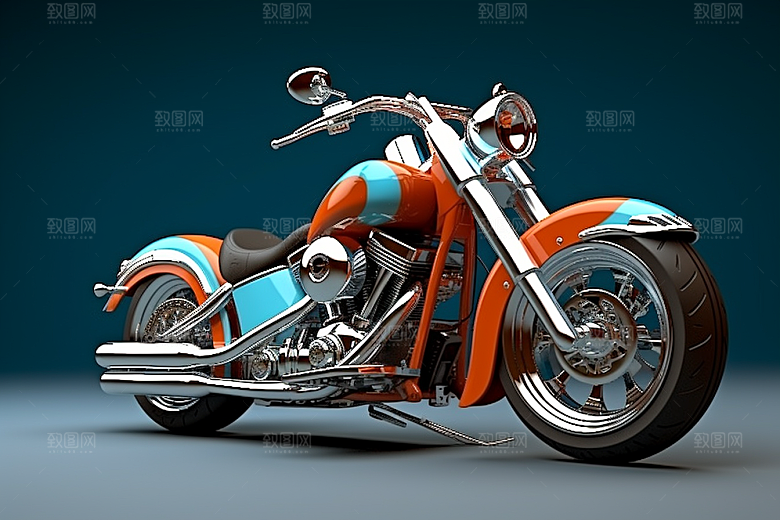 精致小摩托3D交通工具模型