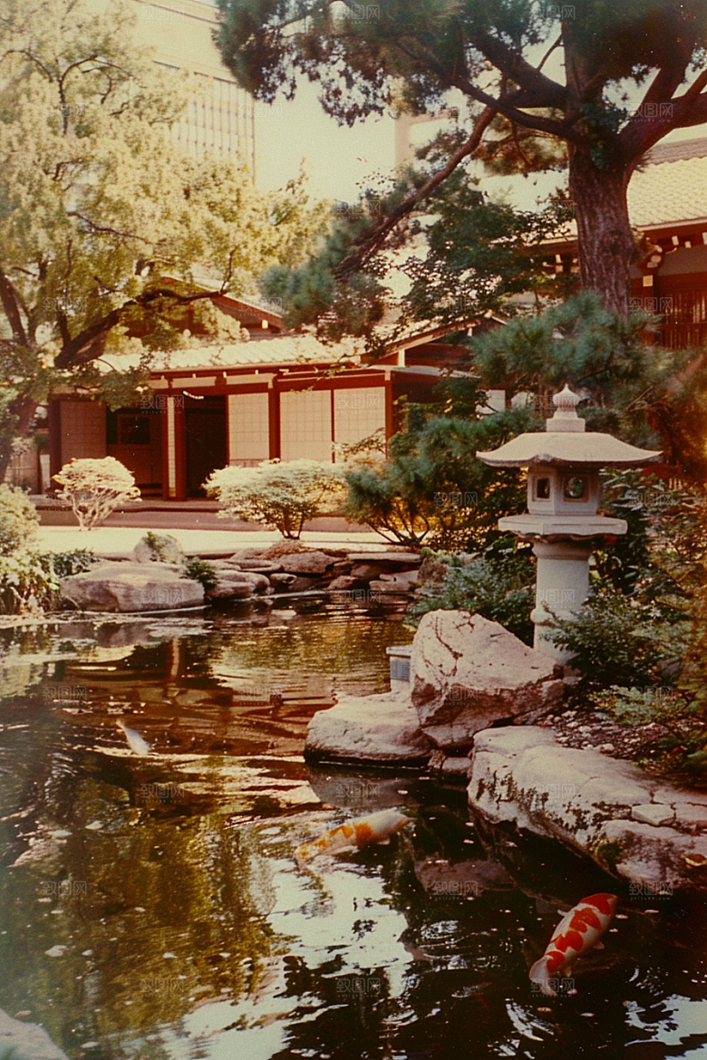 水塘锦鲤春节过年素材