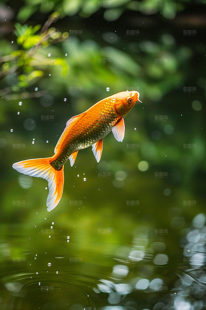 水塘锦鲤高清好运素材