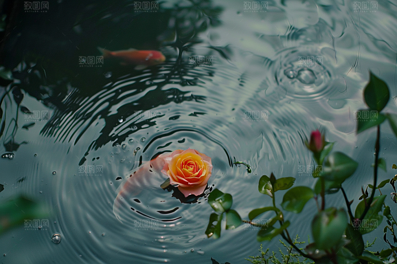 水塘锦鲤高清园林素材