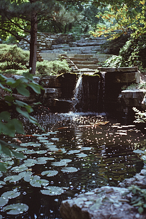 水塘锦鲤春节祝福素材