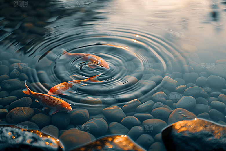水塘锦鲤过年水池素材