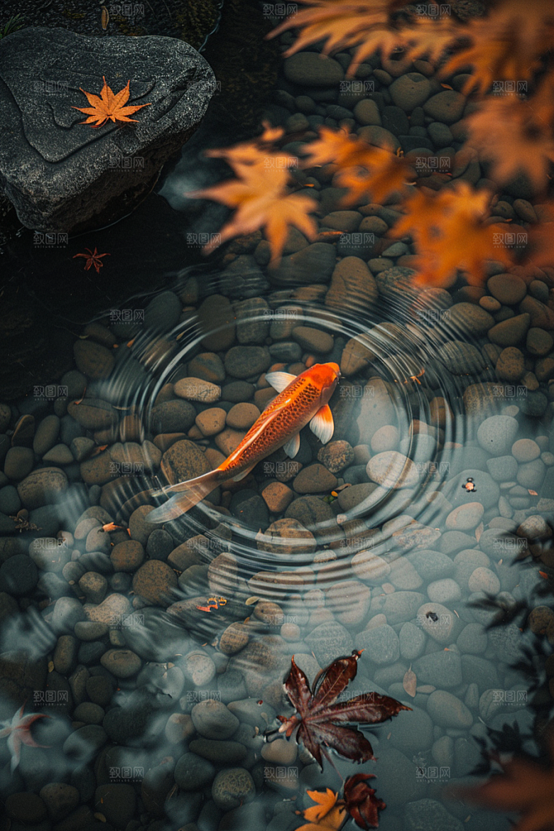 水塘锦鲤春节水池素材