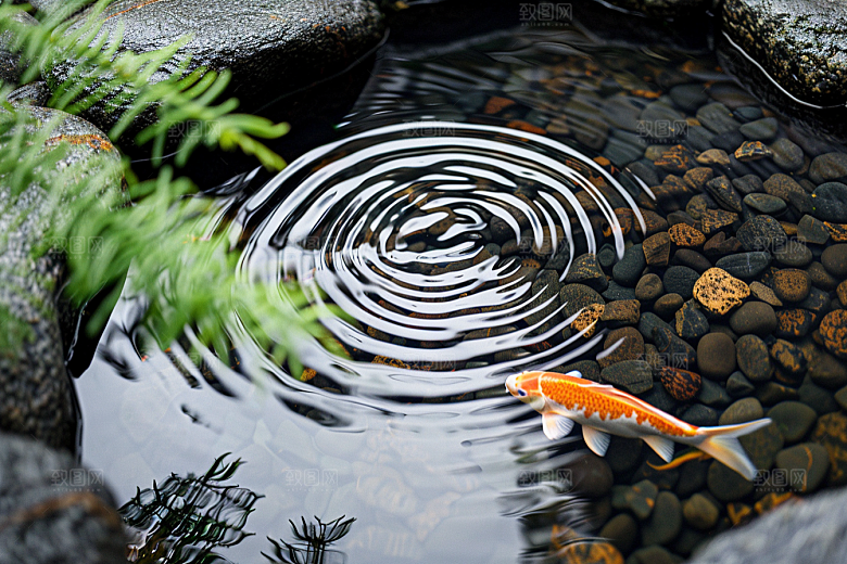 水塘锦鲤水池荷塘素材