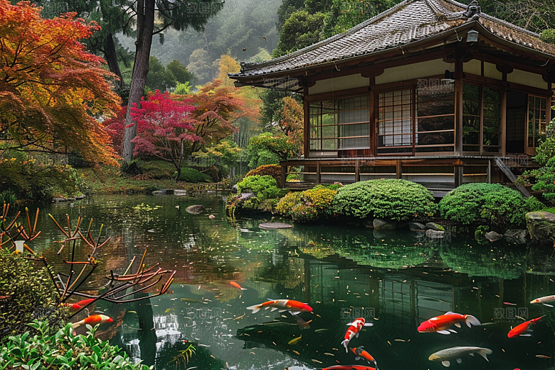 池塘锦鲤高清游泳素材
