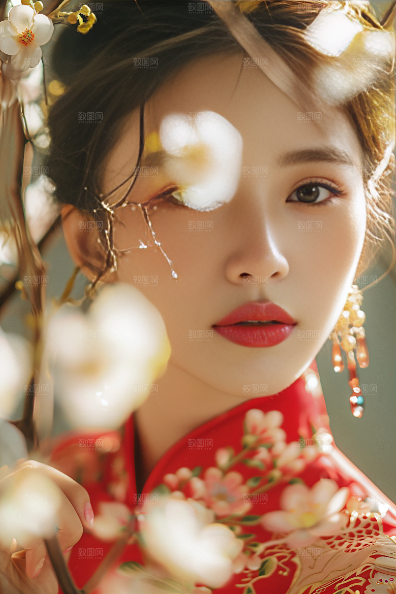 锦鲤汉服美女人像肖像素材