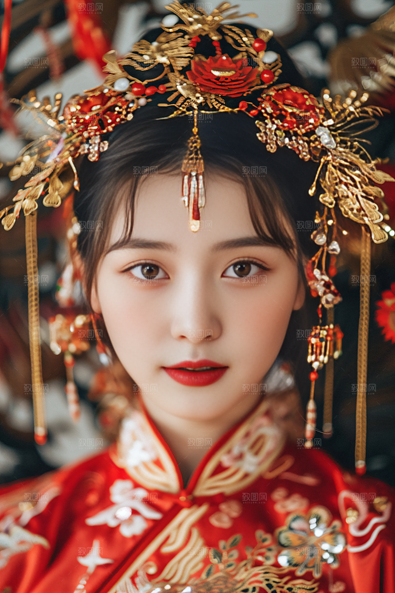 锦鲤汉服美女人像金鱼素材