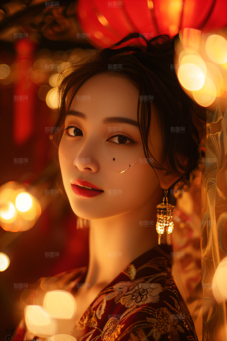 锦鲤汉服美女高清金鱼素材