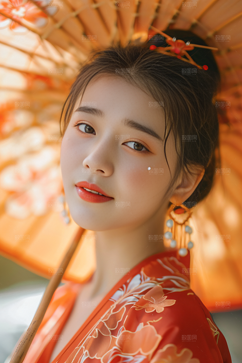 锦鲤汉服美女古风古风素材