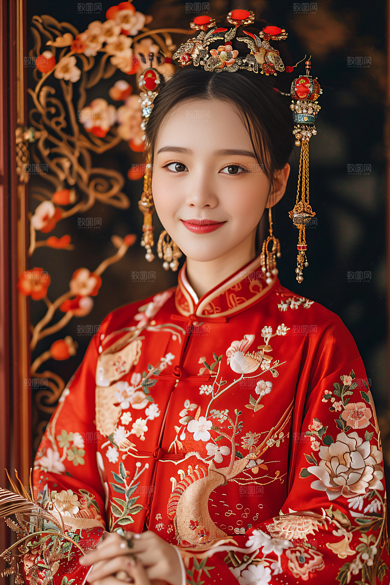 锦鲤汉服美女古风优雅素材