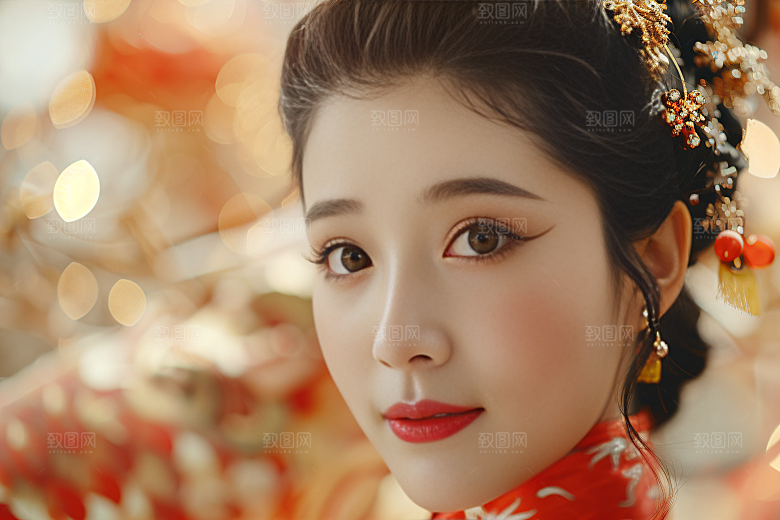 锦鲤汉服美女高清古风素材