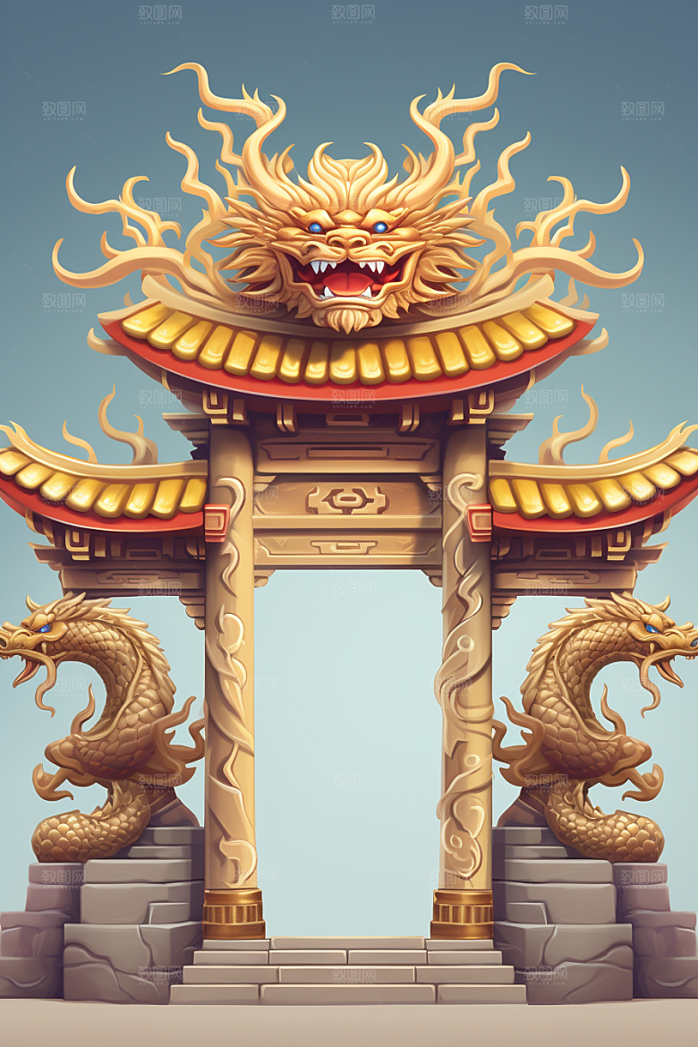 喜庆龙门3D鲤鱼背景