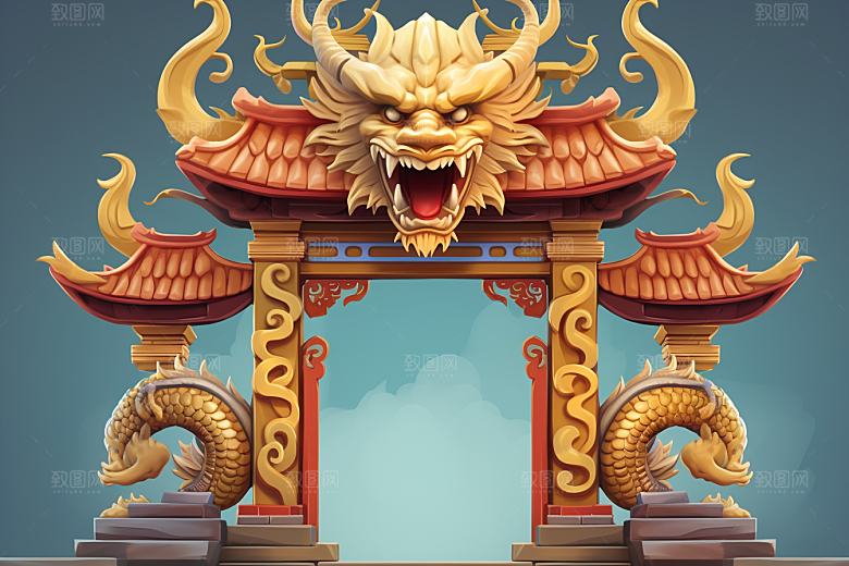 喜庆龙门年货礼品背景