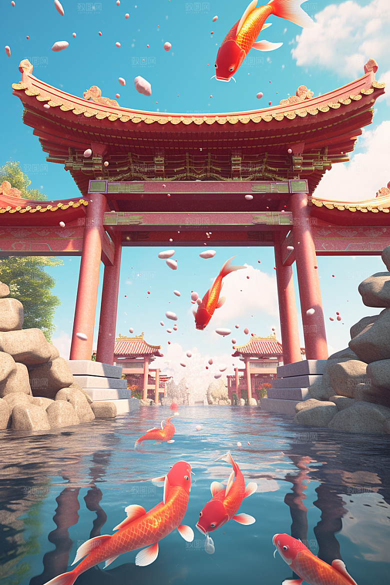 喜庆龙门金龙礼品背景