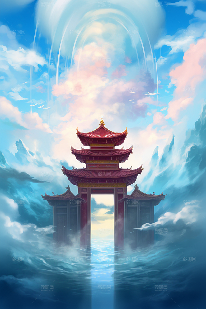 喜庆龙门高清过年背景