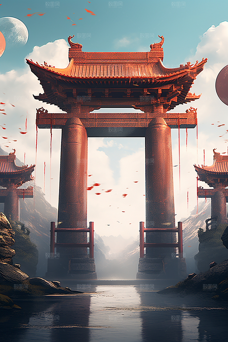 喜庆龙门过年龙年背景