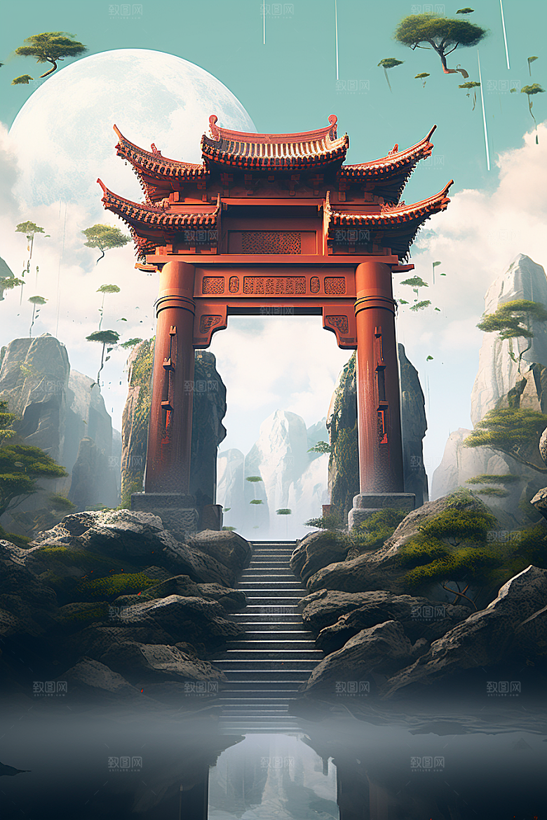 喜庆龙门龙年展台背景