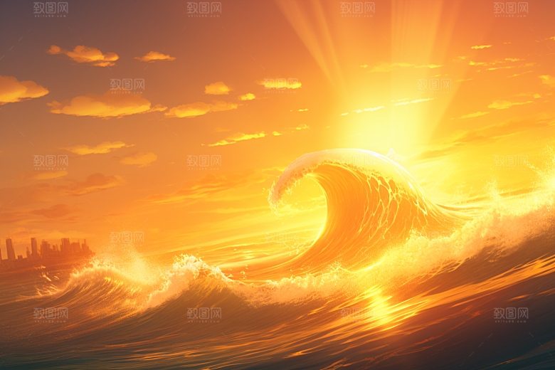 金色绸缎褶皱丝绸背景图