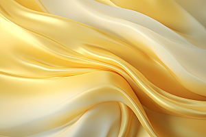 金色丝绸柔软褶皱背景图