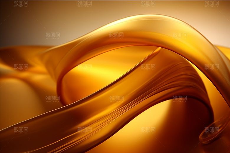 金色丝绸褶皱渐变背景图