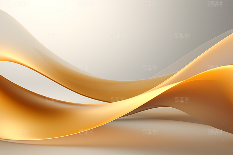 金色丝绸渐变褶皱背景图