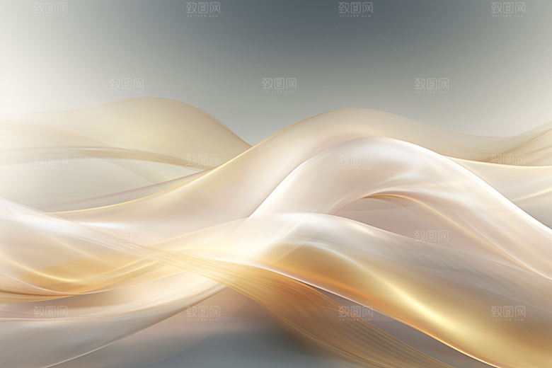 金色丝绸纹理褶皱背景图