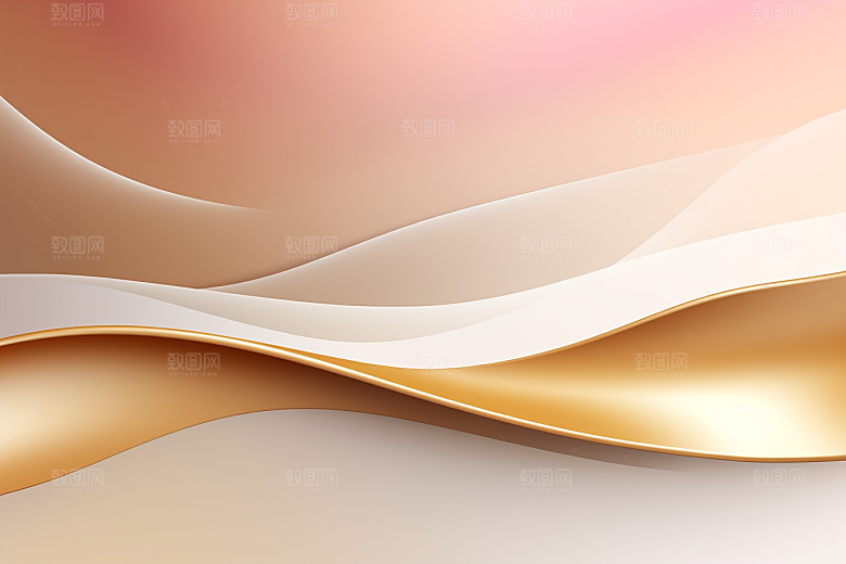 金色丝绸柔软质感背景图