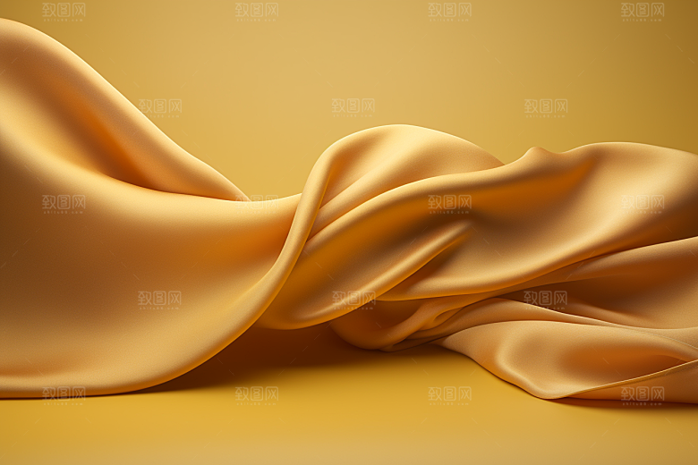 金色丝绸褶皱精致背景图