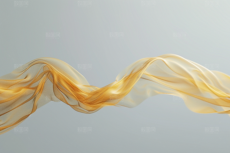 金色丝绸柔软质感背景图