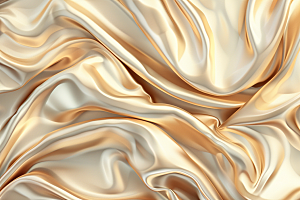 金色丝绸纹理褶皱背景图