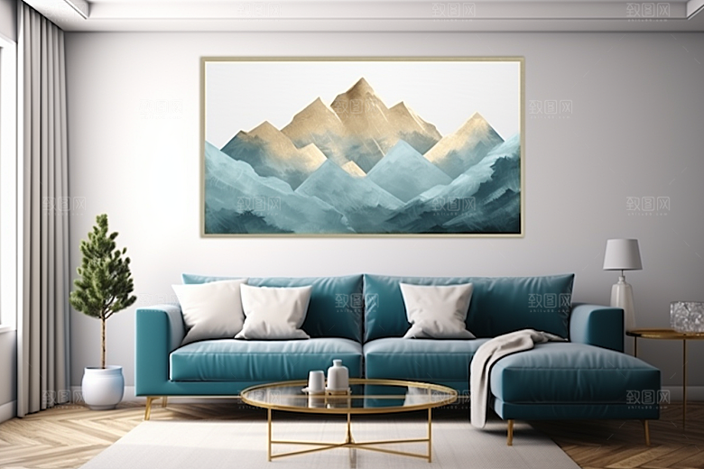 金色山水高档金箔装饰画