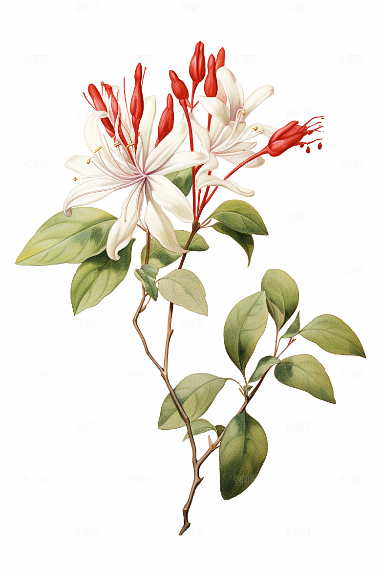 金银花保健医疗插画