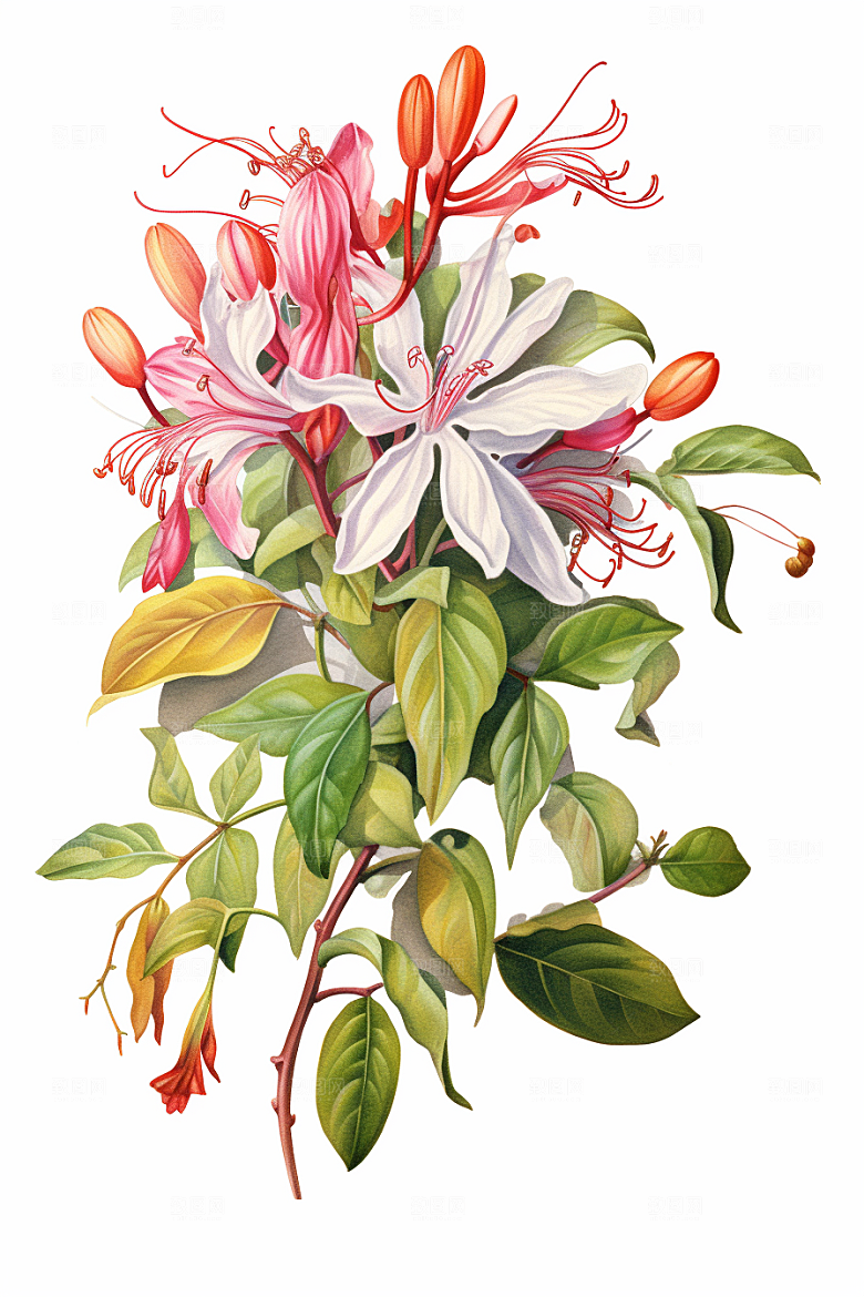 金银花手绘医疗插画