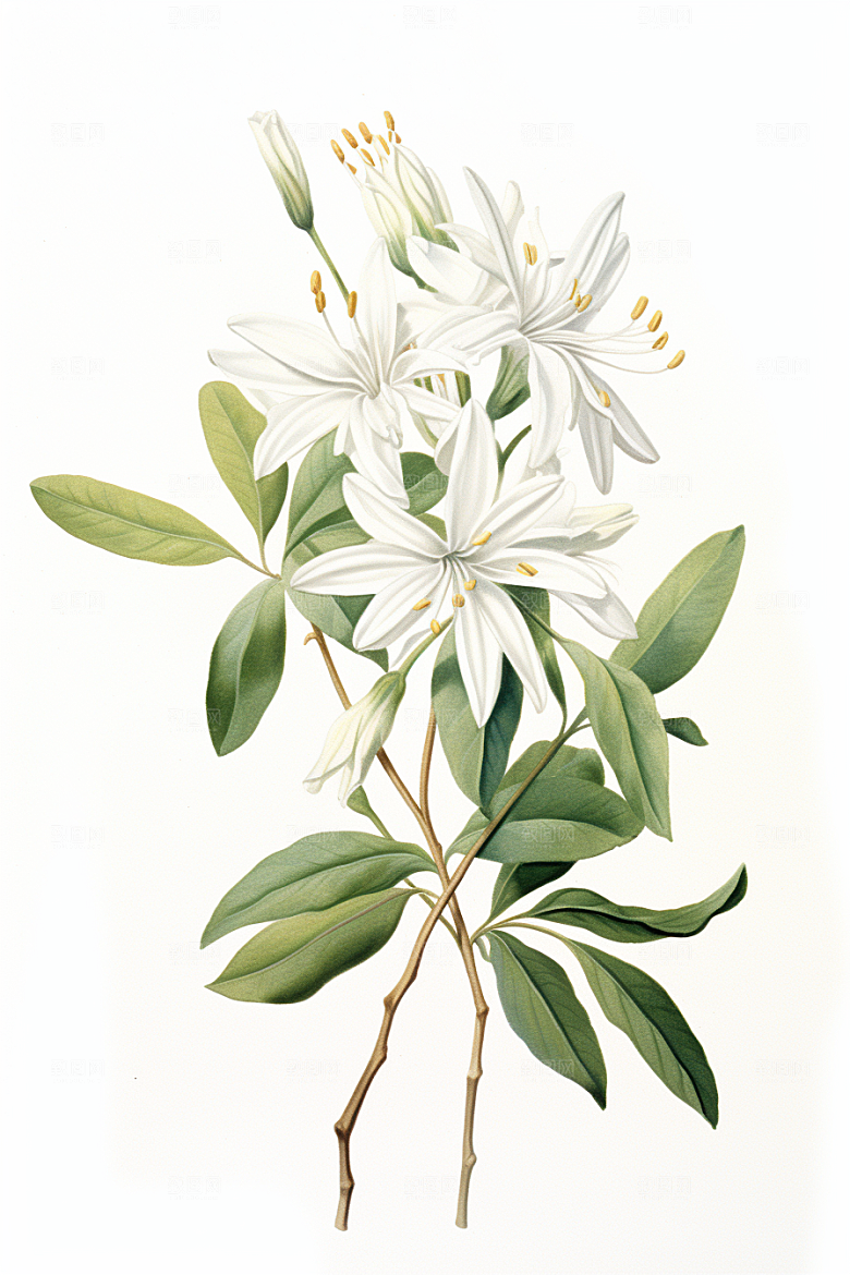 金银花医学中药材插画