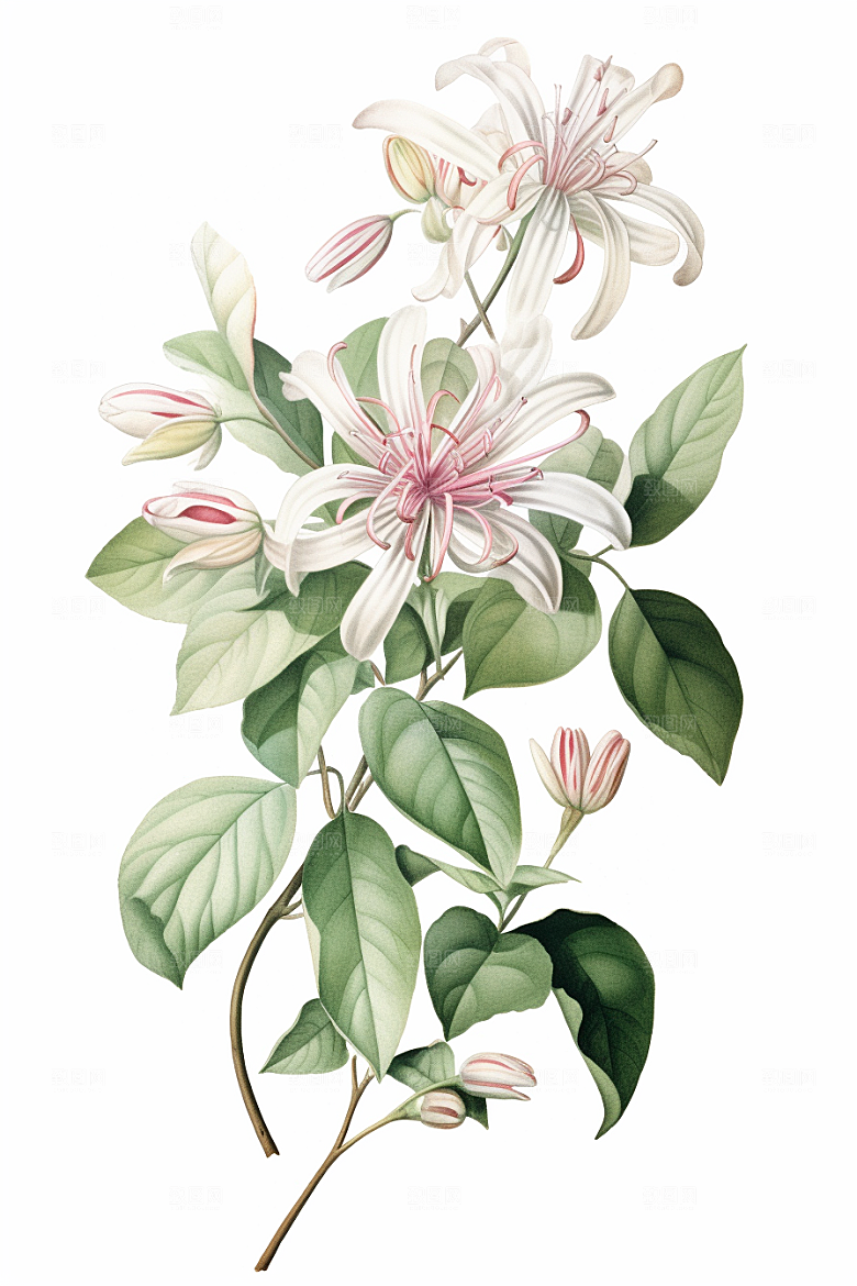 金银花养生中药材插画