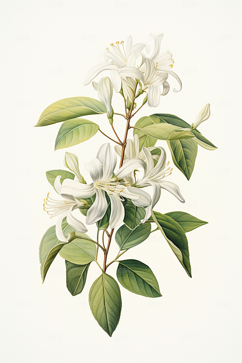 金银花中草药中药材插画