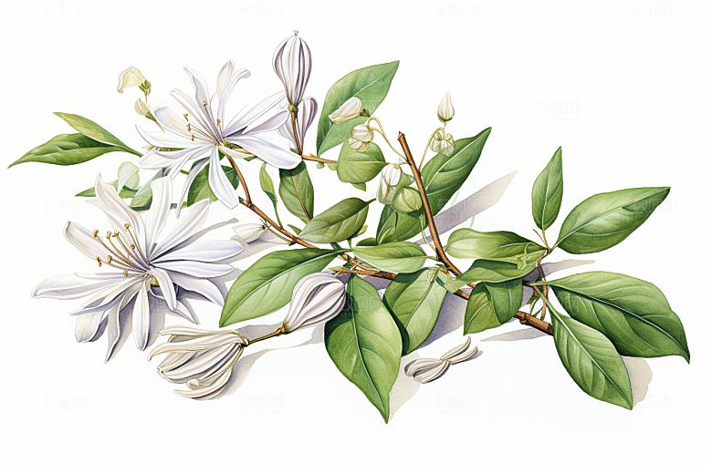 金银花养生中医插画