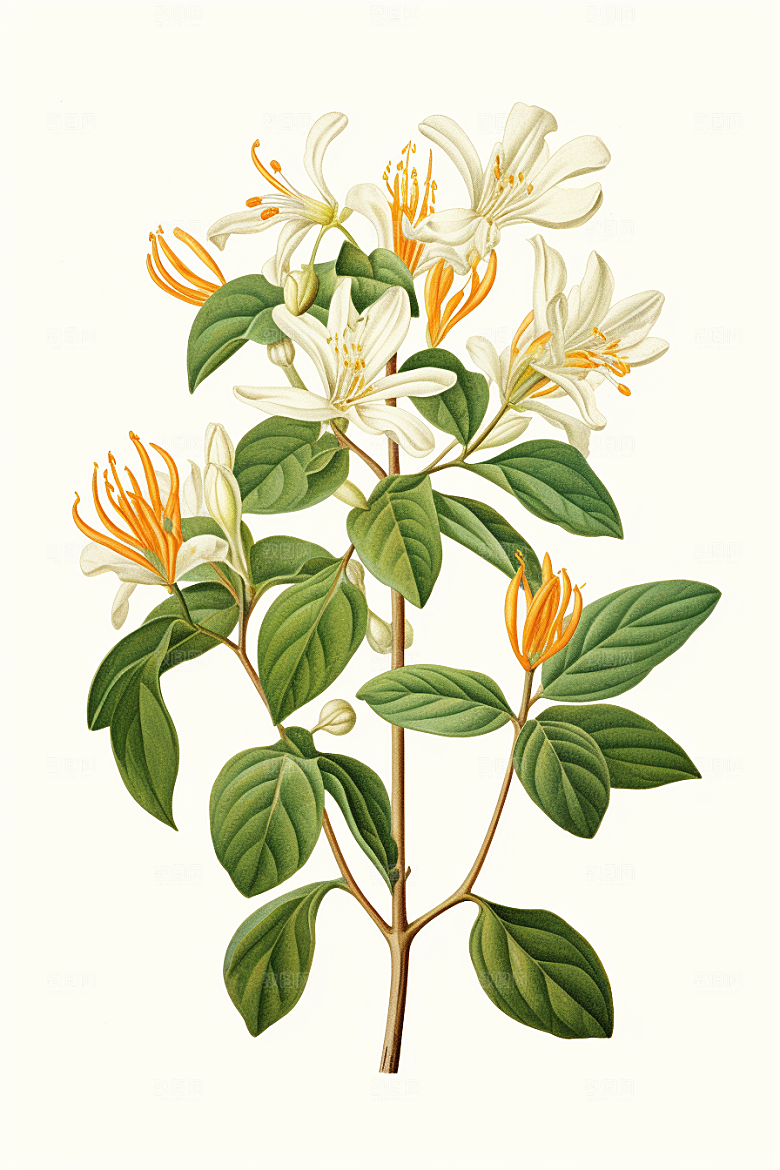 金银花中草药中医插画