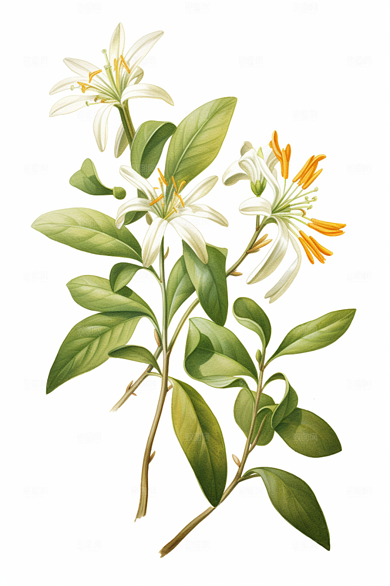 金银花医学养生插画