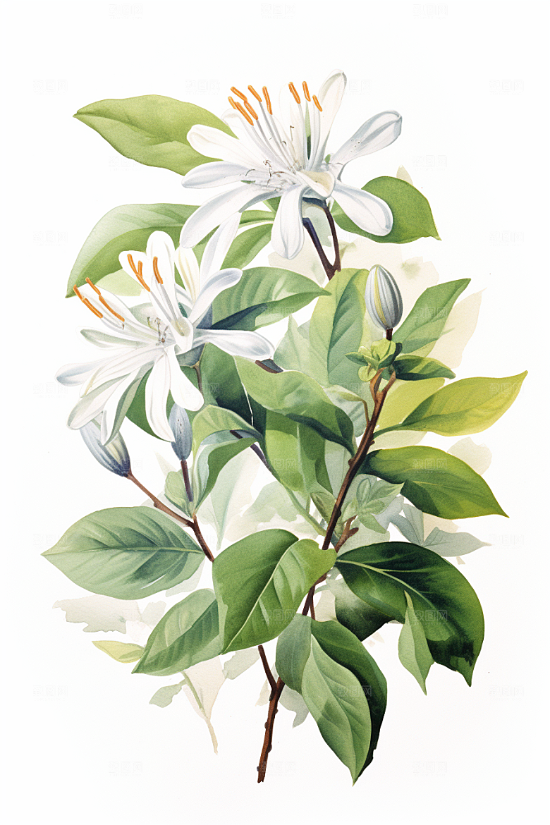 金银花医学养生插画