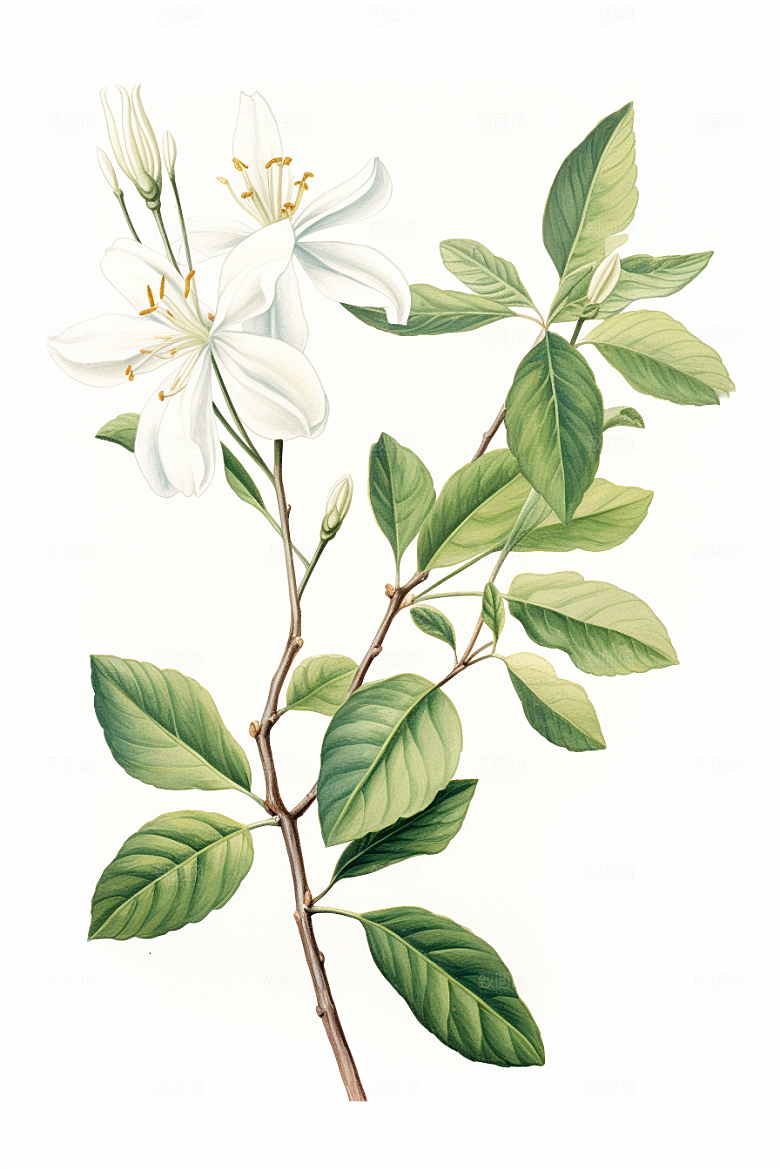 金银花医疗植物插画